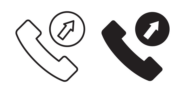 Call outgoing icon flat outline in black