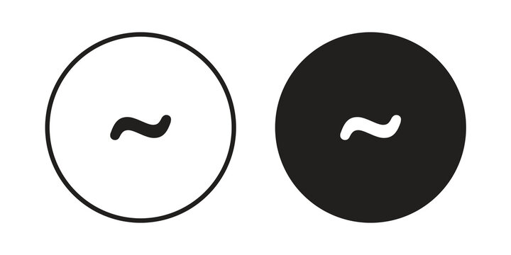Tilde icon flat outline in black