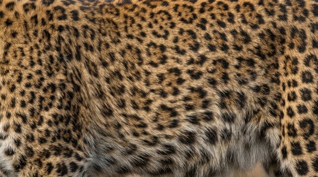 Close-up of leopard fur texture and pattern