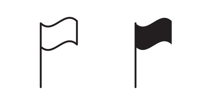 Flag icon flat outline in black