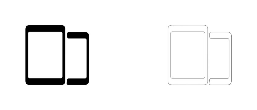 Smartphone display assembly module vector icon filled and outline, matrix panel and touchscreen parts symbol.