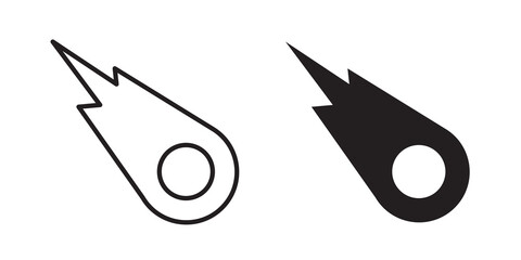 Comet icon flat outline in black © Warpiya