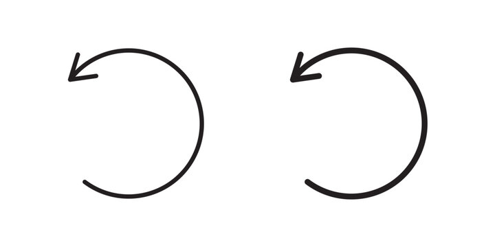Undo icon flat outline in black