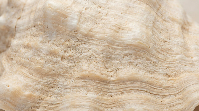 Closeup of textured seashell surface