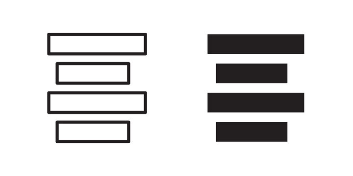 Align center icon flat outline in black