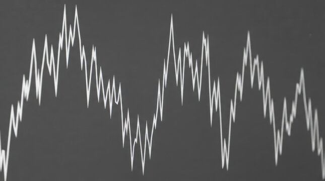 Oscilloscope wave showing fluctuating audio signal or electronic waveform