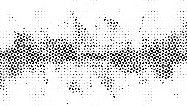 Black and white abstract geometric pattern with dynamic halftone effect for sporty and modern background design element. Vector format illustration. Eps10