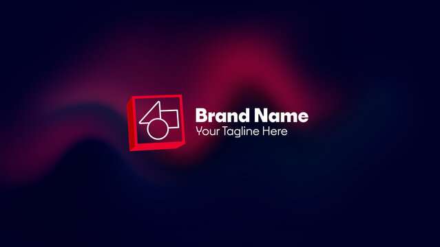 3D Boxed Logo Animation with Colorful Background