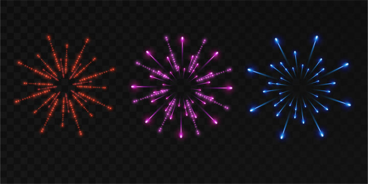 Vibrant, festive fireworks display featuring multicolored bursts, glowing particles, and sparkling light effects against a dark background.