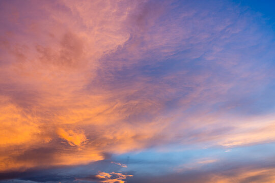 Vivid clouds against a blue sky.