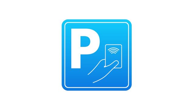 Contactless payment for parking animated icon