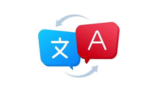 Online language translation service motion graphics icon