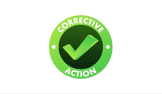 Corrective action green checkmark icon animation