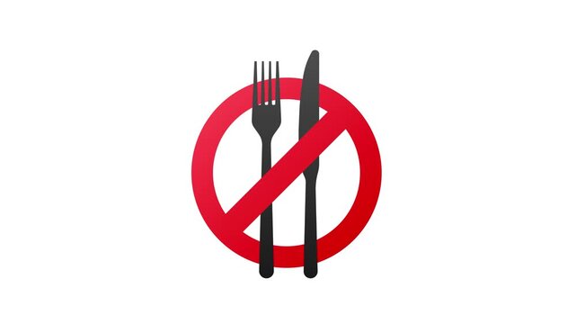 Intermittent fasting diet plan clock animation