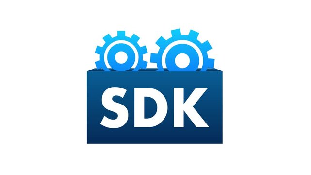 Software development kit animation on white and green screen