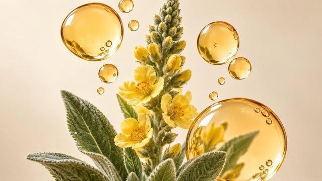 Mullein Flowers with Amber Herbal Oil