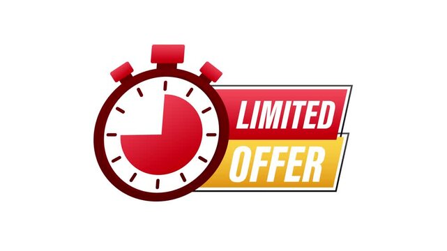 Limited offer banner with stopwatch animation