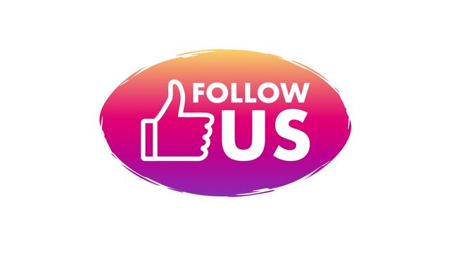 Social media follow us button animation