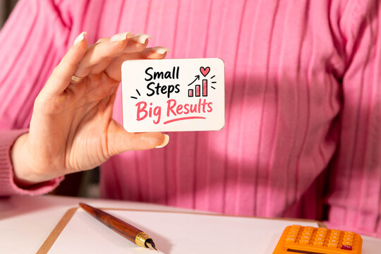 Small Steps Big Results Personal Growth and Progress Concept.