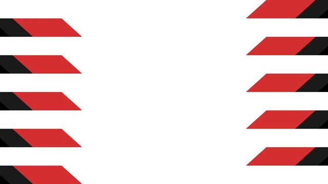 Abstract Red and Black Geometric Frame on White Background Motion Graphic.