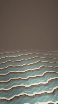 Travertine Rimstone Terraces With Milky Thermal Pools and Steam Haze Copy Space Seamless Loop in soft cream tones vertical 9:16