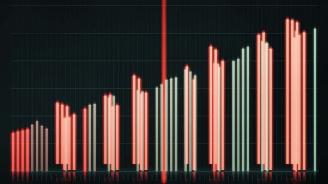Sorting Algorithm Bar Chart Visualization Glowing Bars Swapping Into Order Data Structure Seamless Loop in soft teal tones