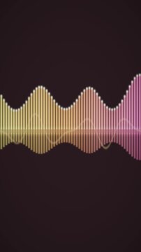 Glowing Audio Spectrum Equalizer Bars Music Visualizer Seamless Loop in rich amber tones vertical 9:16