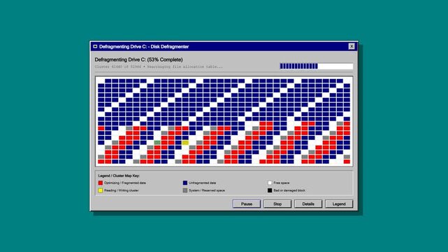 Retro internet loading screen with vintage computer windows