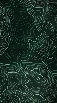 Morphing Topographic Contour Lines Glowing Elevation Map Abstract Motion Background Seamless Loop in rich green tones vertical 9:16