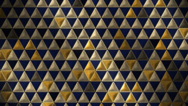 Japanese Uroko Triangle Scale Pattern Gold Shimmer Seamless Loop in cool indigo tones