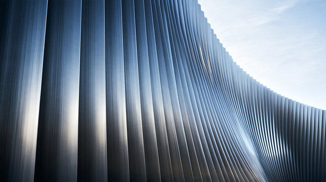 Modern Curved Architectural Facade with Metallic Panels