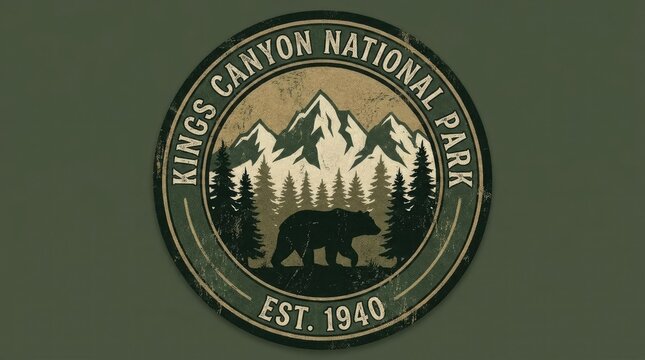 Kings Canyon National Park vintage bear embroidery patch