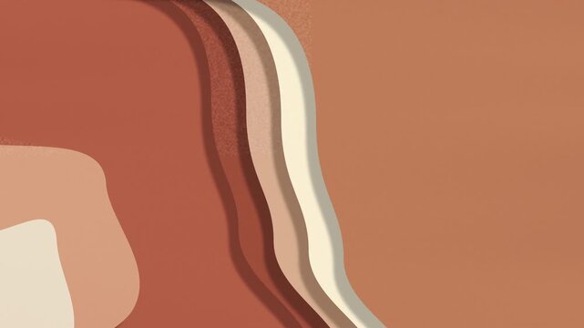 Warm Layered Paper Contour Waves