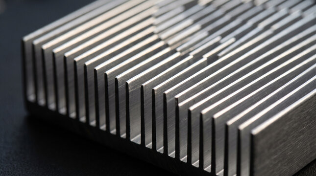 Aluminum Heat Sink Fins Macro Detail