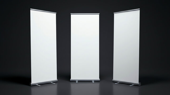 Blank roller banner set. 3d illustration 