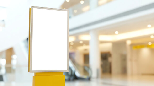 White mockup acrylic frame posters pattern template forms background on table for letter sheet ready to use display your product, blurred background insert for text of customer. Space for texting