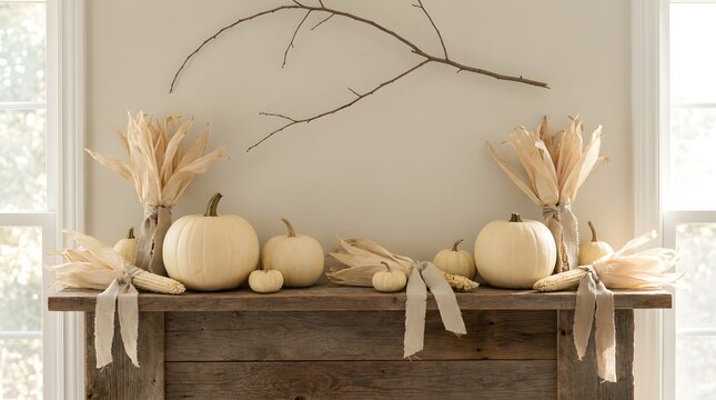 Rustic Farmhouse Autumn Mantle Decor