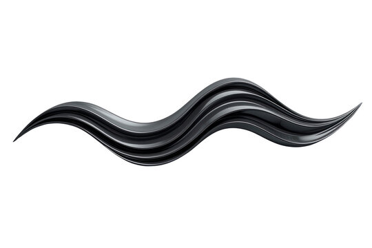 Black flowing wave front view