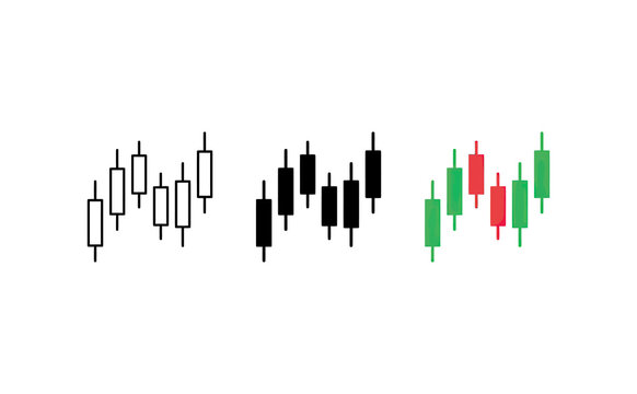 Minimalist Candlestick Chart Icons for Financial Trading and Market Analysis