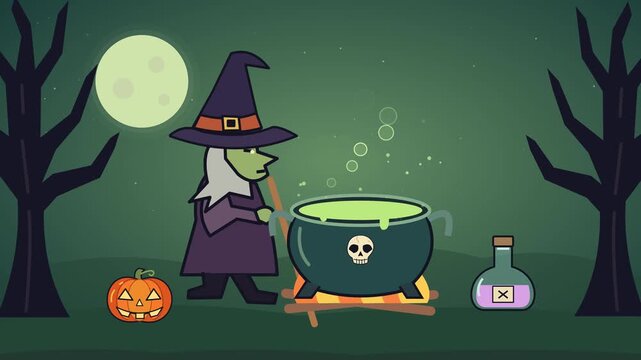 Halloween 4K Seamless Loop Background - Witch Cauldron