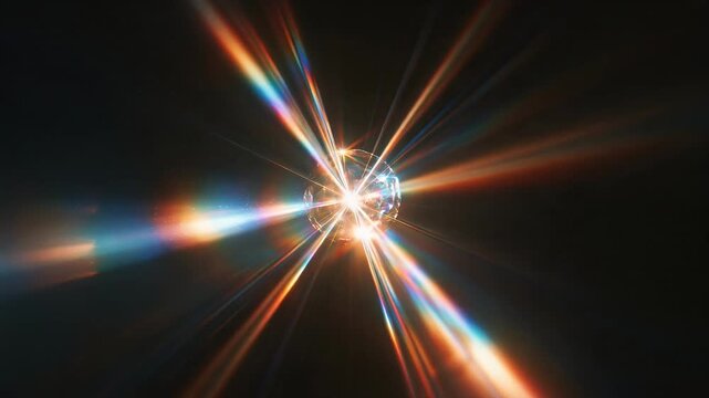 Diamond Sparkle Flaring with Prismatic Rays 4K