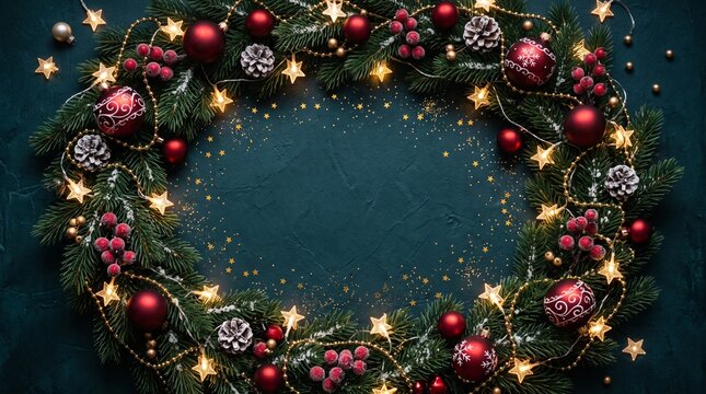 Christmas decor background with place for text