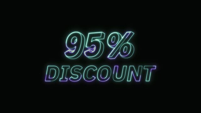  95% Discount Neon Text Seamless Loop 4K with Black Background Animated Promotional Typography for Video Editing