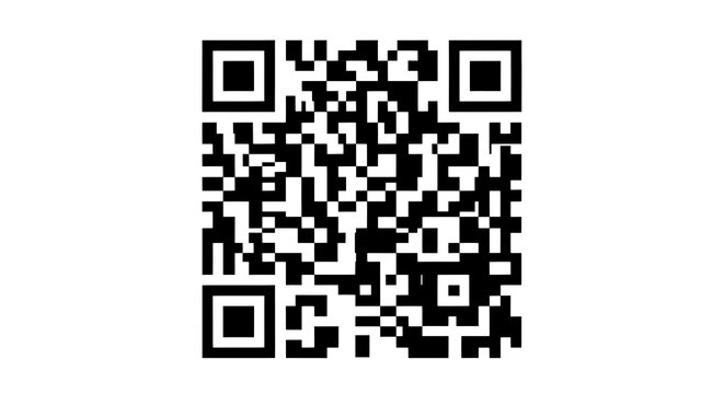 a simplified square digital QR code symbol with clean geometric modules