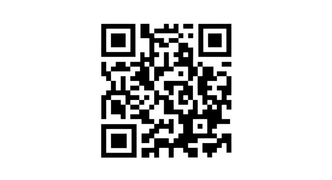 a simplified square digital QR code symbol with clean geometric modules