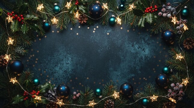 Christmas decor background with place for text