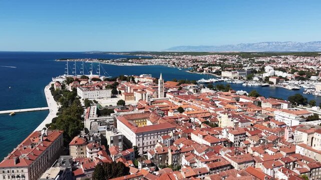 Panoramic Aerial View of Zadar Old Town