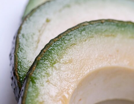 Macro Close-up of Sliced Avocado Texture