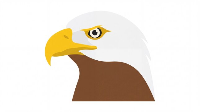 Majestic bald eagle profile vector icon isolated on white