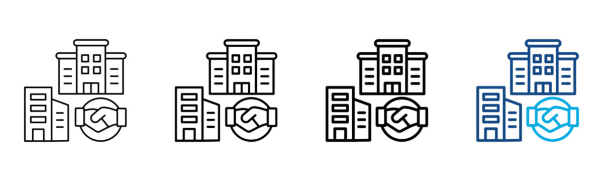 Department Merger Icon Different Style Outline Collection Set Vector Illustration